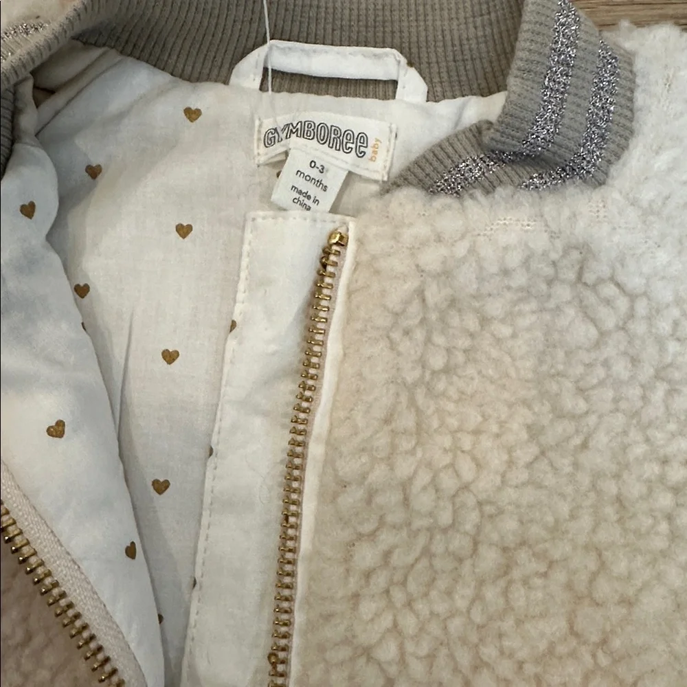 NWT Gymboree Baby Girls Sherpa Jacket Size 0-3 Months